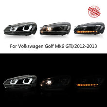 Załaduj zdjęcie do przeglądarki galerii, VLAND Headlamp Car Headlight Assembly For Volkswagen Golf Mk6 GTI/2012-2013 RHD/LHD Light Moving Turn Signal Dual Beam Lens
