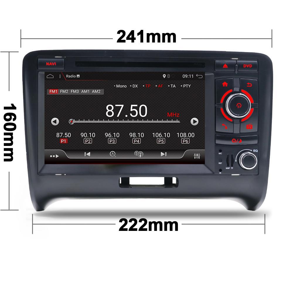 Eunavi 2 din Android 9.0 Car radio dvd stereo multimedia player For Audi/TT 2006-2012 Canbus DDR3 TDA7851 Headunit RDS WIFI