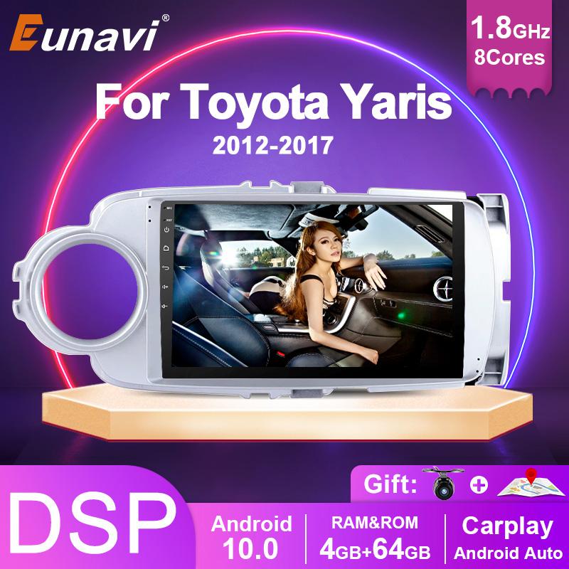 Eunavi 2 Din Android 10 Car Radio GPS For Toyota Yaris 2012 2013 -  2017 Multimedia Video Player Head unit 2Din Auto Stereo