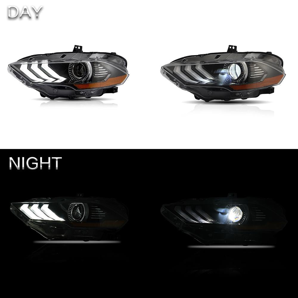 VLAND Full LED Headlights for Mustang  Headlamp Assembly with DRL Sequential Turn Signal factory accessory car led lights2018-UP