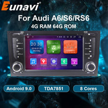 Load image into Gallery viewer, Eunavi 2 Din Android 9.0 Car Radio Multimedia Player For Audi/A6/S6/RS6 Auto Radio Stereo System GPS DVD CD Navigation 4GB 64GB