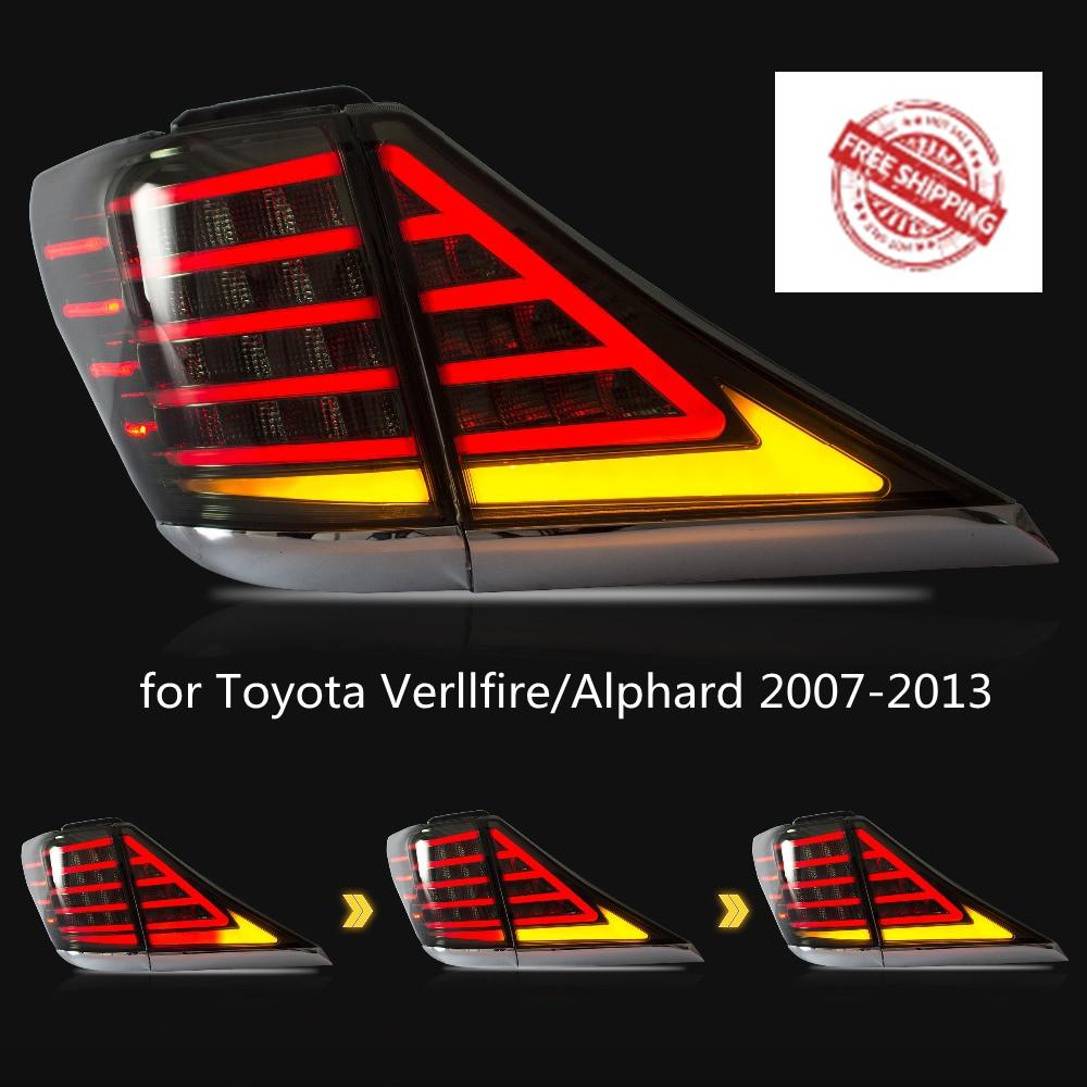 VLAND Tail lights Assembly for Toyota Verllfire/Alphard 2007-2013 Taillights Tail Lamp Turn Signal Reverse Lights LED DRL light