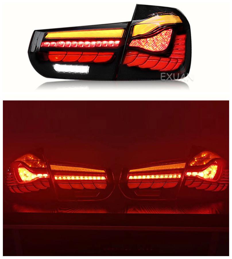 Suitable for  BMW 3 Series Modified M4 Dragon Scale Tail Light Assembly LED Running Water Turn Signal Tail Light13-19
