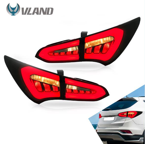 VLAND Car Accessories LED Tail Lights Assembly For Hyundai Santafe 2013-2017 Tail Lamp LED DRL With Turn Signal Reverse Lights