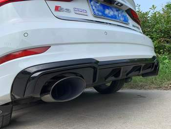 Rs3 Style Rear Diffuser With Exhaust For 2017-2019 Audi A3 S-line Sedan, ASPP Body kit,High Quality Auto Parts