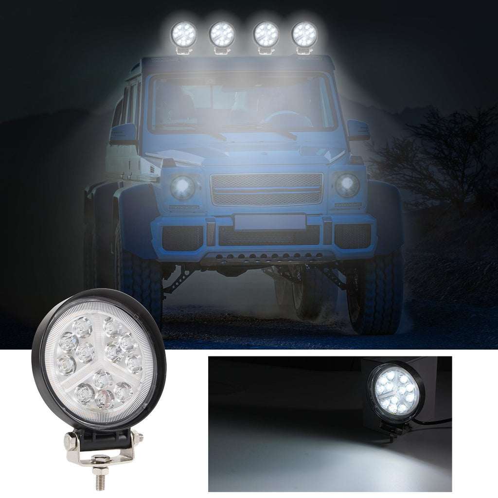Round 4 inch Built in Working Light Square Lens with DRL 2 Wire x-shape for Off-road Vehicles Pickup Truck