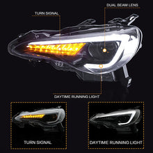 Load image into Gallery viewer, VLAND Headlamp Car Headlights Assembly for 2012-2016 Scion FR-S 2017-2019 Toyota 86 Head light moving turn signal Dual Beam Lens