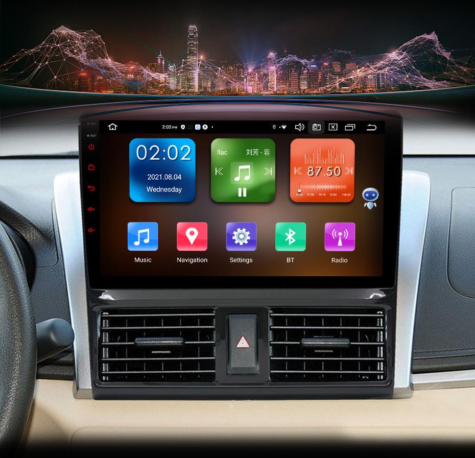 Eunavi 2Din Car Radio GPS For Toyota VIOS Yaris 2013 2014 2015 2016 Multimedia Video Player Android 11 Casstte Head unit 4G DVD