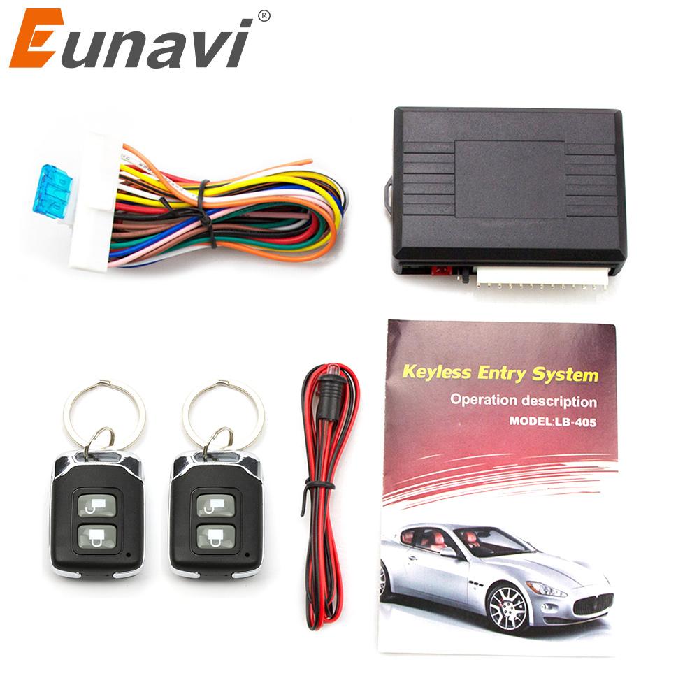 Eunavi Universal Automobile Car Remote Central Kit Lock UnlocK Keyless Entry System Power Central Locking with Remote Control