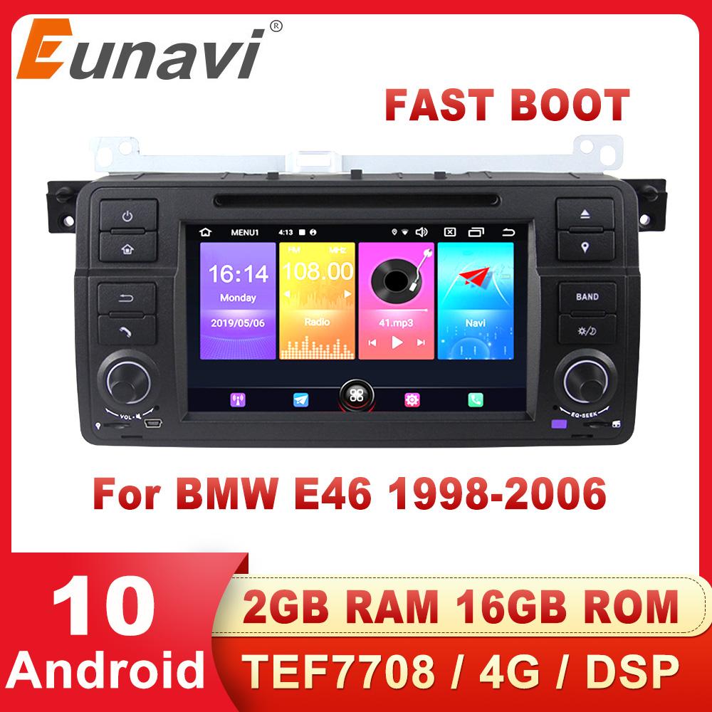 Eunavi one 1 din Android 10 Car DVD Radio GPS for BMW E46 M3 Rover 3 Series auto radio stereo navigation headunit in dash 4G RDS