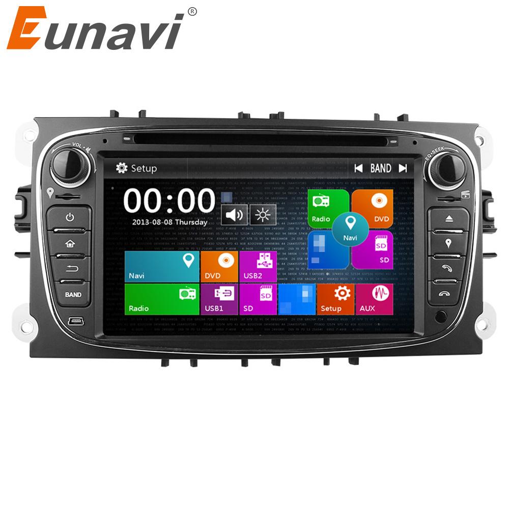 Eunavi Double 2 Din 7'' Car DVD Radio Player For FORD/Mondeo/S-MAX/C-MAX/Galaxy/FOCUS 2 with GPS Navigation 1080P Free Map BT