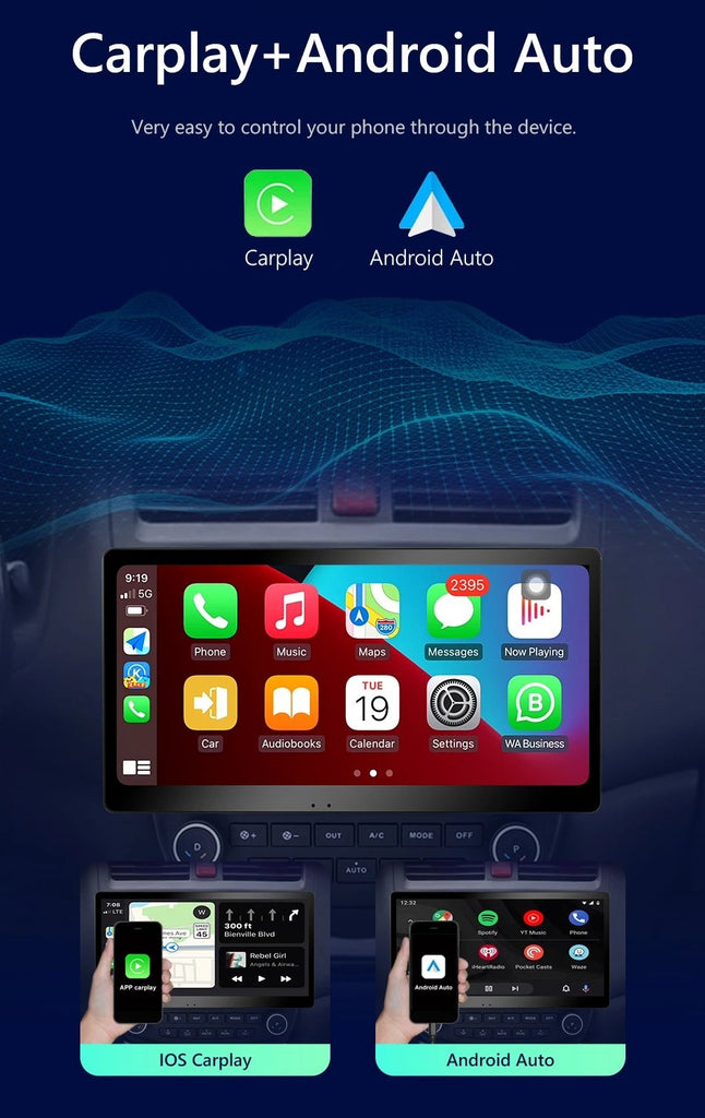 Eunavi 12.1'' QLED 4G 2 DIN Android Auto Radio GPS For Honda Accord 8 2008 2009 2010 2011 2012 Car Multimedia 8G 128G Carplay