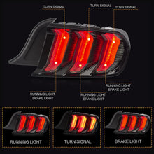 Load image into Gallery viewer, VLAND Tail lamp assembly for Ford Mustang 2015-2020 Tail light with Sequential Turn Signal Reverse Lights Plug and Play