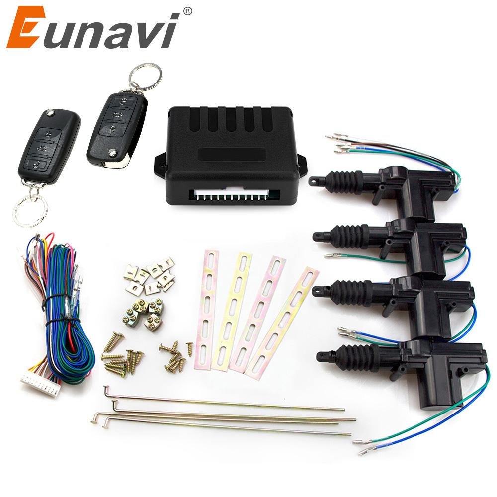 Eunavi universal auto car power door lock actuator 12v Motor (4 Pack) Car Remote control Central Locking Keyless Entry System