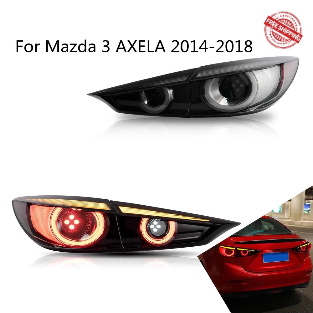 LED Taillights For Mazda 3 AXELA 2014-2018 Smoked with Dynamicwith Turn Signal Reverse DRL Lights Car Accessories