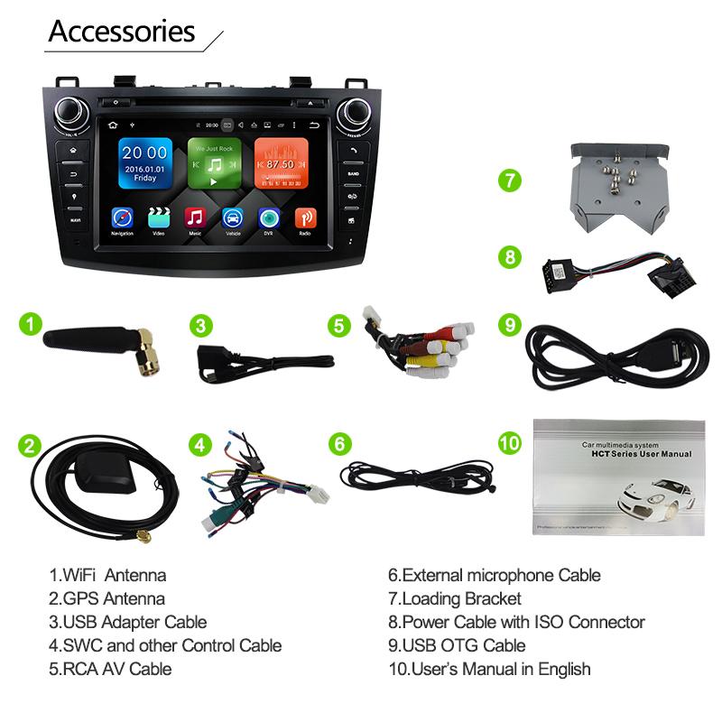 Eunavi Android 9 Car DVD for MAZDA 3 2007-2012 2 din Multimedia radio stereo player gps navigation 1024*600 HD dsp Octa core