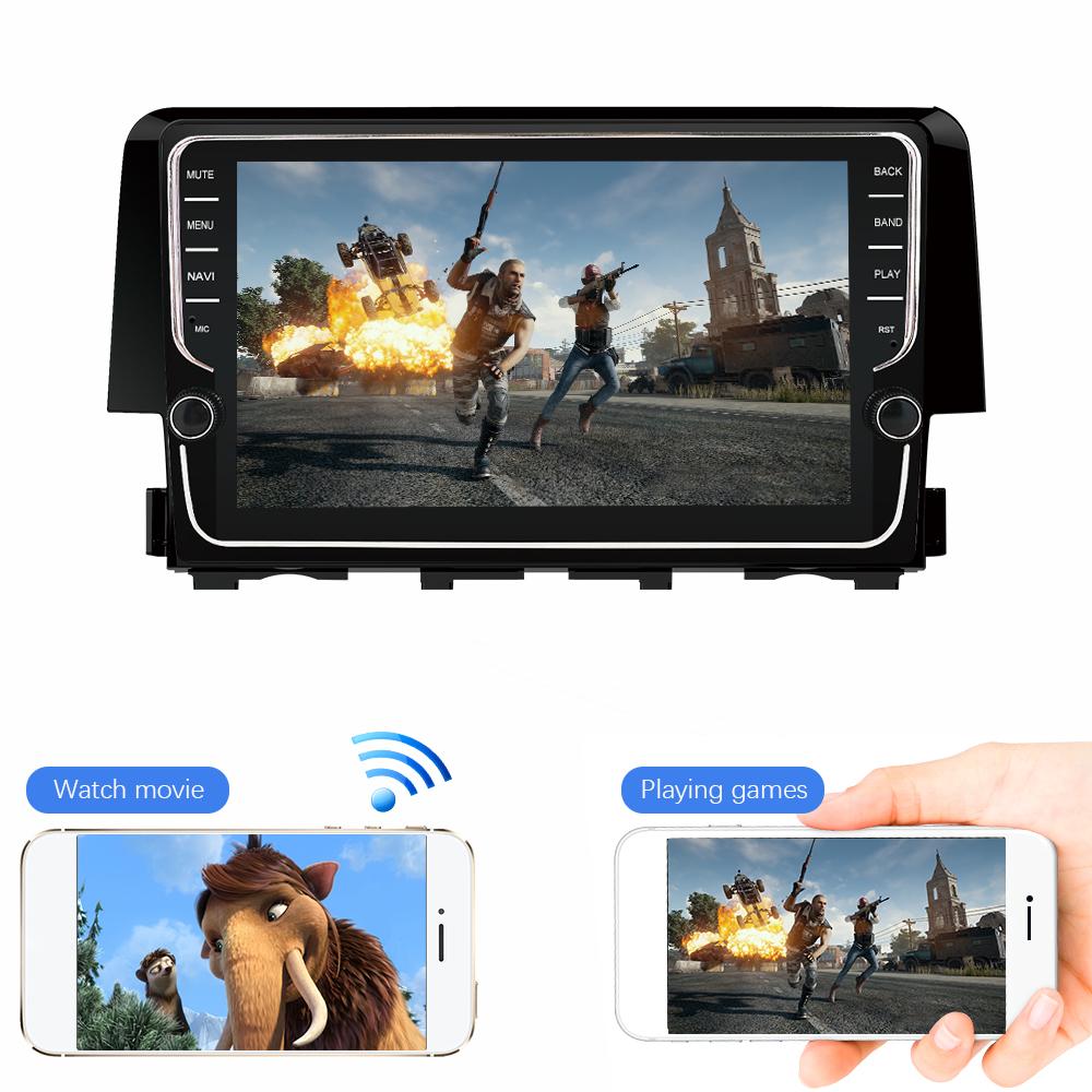 Eunavi 2 DIN Android 10 Car GPS headunit For Honda Civic 2016 2017 2018 radio stereo multimedia player 4G 64G TDA7850 NO DVD