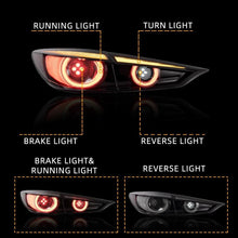 Cargar imagen en el visor de la galería, LED Taillights For Mazda 3 AXELA 2014-2018 Smoked with Dynamicwith Turn Signal Reverse DRL Lights Car Accessories