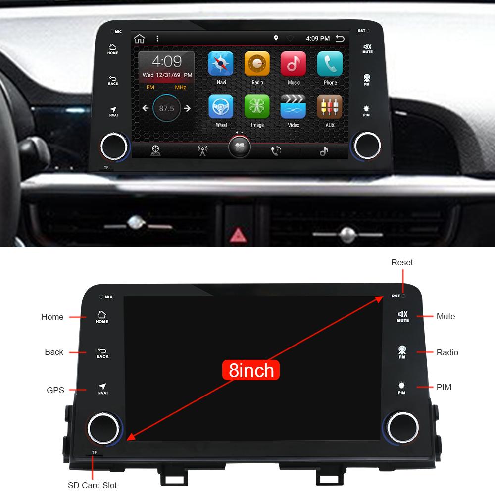 Eunavi 1 Din 8'' Android 9 Car Radio Stereo GPS Navigation for Kia Picanto Morning 2017 1din headunit multimedia IPS TDA7851 USB