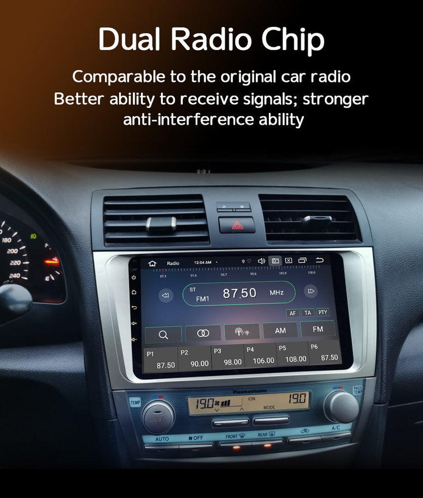 Eunavi QLED 4G Android 11 2 Din Car Radio For Toyota Camry 6 XV 40 50 2006 - 2011 Multimedia Video Player 2Din DVD GPS Head unit