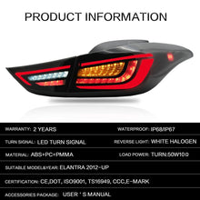 Load image into Gallery viewer, VLAND Car Accessories LED Tail Lights Assembly For 2011-2016 Hyundai Elantra 2013-2014 Elantra Coupe Tail Lamp Full LED DRL