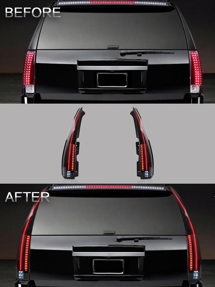 VLAND car accessories LED Tail lights Assembly for Cadillac Escalade ESV 2007-2014 LED Turn Signal Reverse Lights