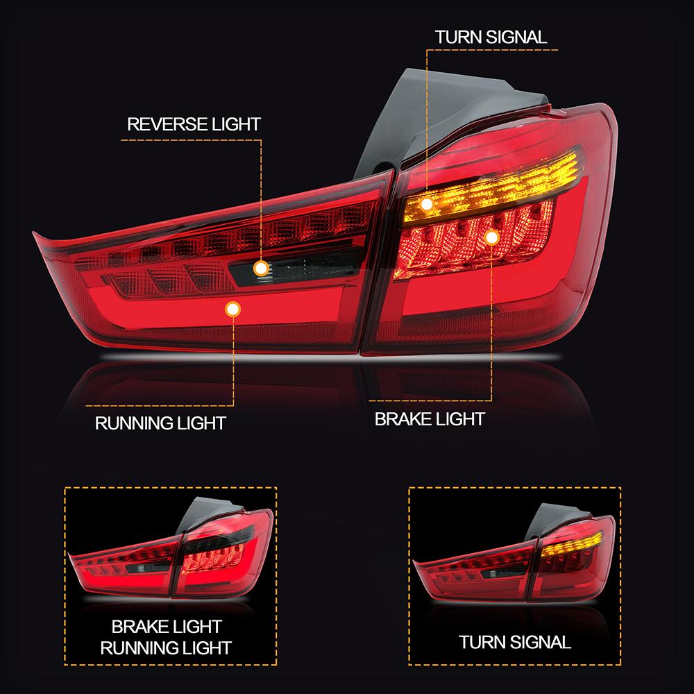 VLAND Car Accessories LED Tail Lights Assembly For Mitsubishi Asx/Out Lander Sports 2010-2015 Tail Lamp Turn Signal Reverse