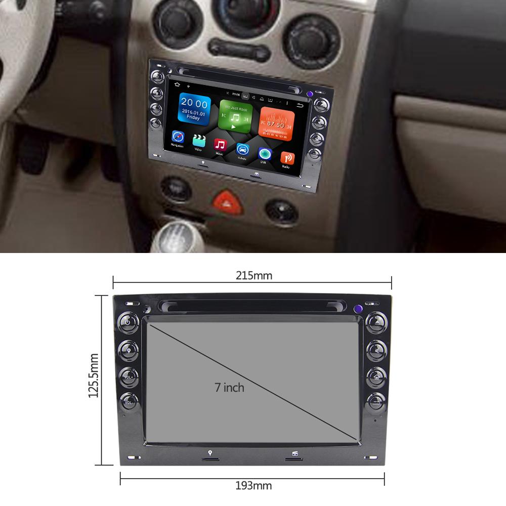 Eunavi Quad Core 7'' 2 Din Android 9.0 Car DVD Player For Renault Megane 2 ii 2006 2007 2008 2009 GPS Navi Radio RDS 1024*600