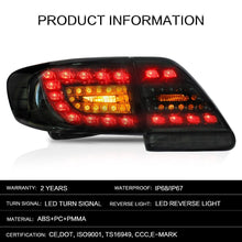 Load image into Gallery viewer, VLAND Tail Lights Assembly For Toyota Corolla 2011 2012 2013 Taillight Tail Lamp Turn Signal Reverse Lights LED DRL Light