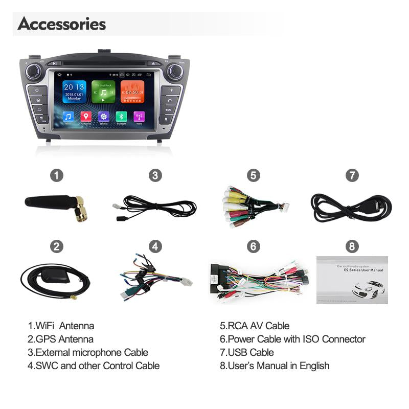 Eunavi 2 Din Android 9.0 Car Radio Multimedia Player For Hyunda Ix35 Tucson 2009-2015 DVD autoradio stereo GPS 2din headunit PC