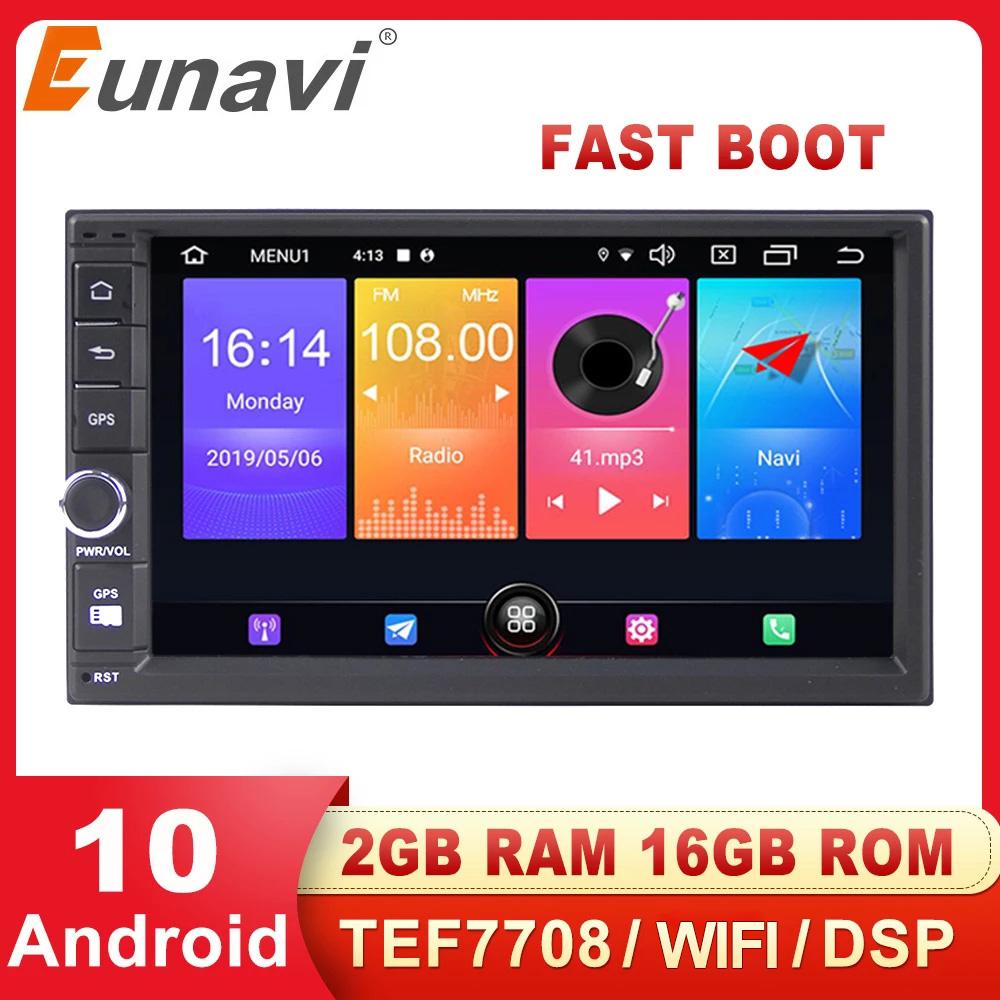 Eunavi 2 Din 7'' Universal Android Car Multimedia Player Radio Stereo GPS Auto Headunit Navigation Audio Screen USB RDS NO DVD