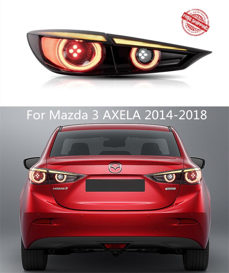 LED Taillights For Mazda 3 AXELA  Smoked with Dynamicwith Turn Signal Reverse DRL Lights Car Accessories2014-2018