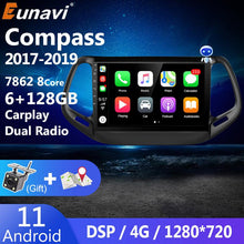Load image into Gallery viewer, Eunavi Car Radio GPS For Jeep Compass 2017 2018 2019 Android 11 4G DSP 8Core 2 Din Carplay 128G Multimedia Player Navigation DVD