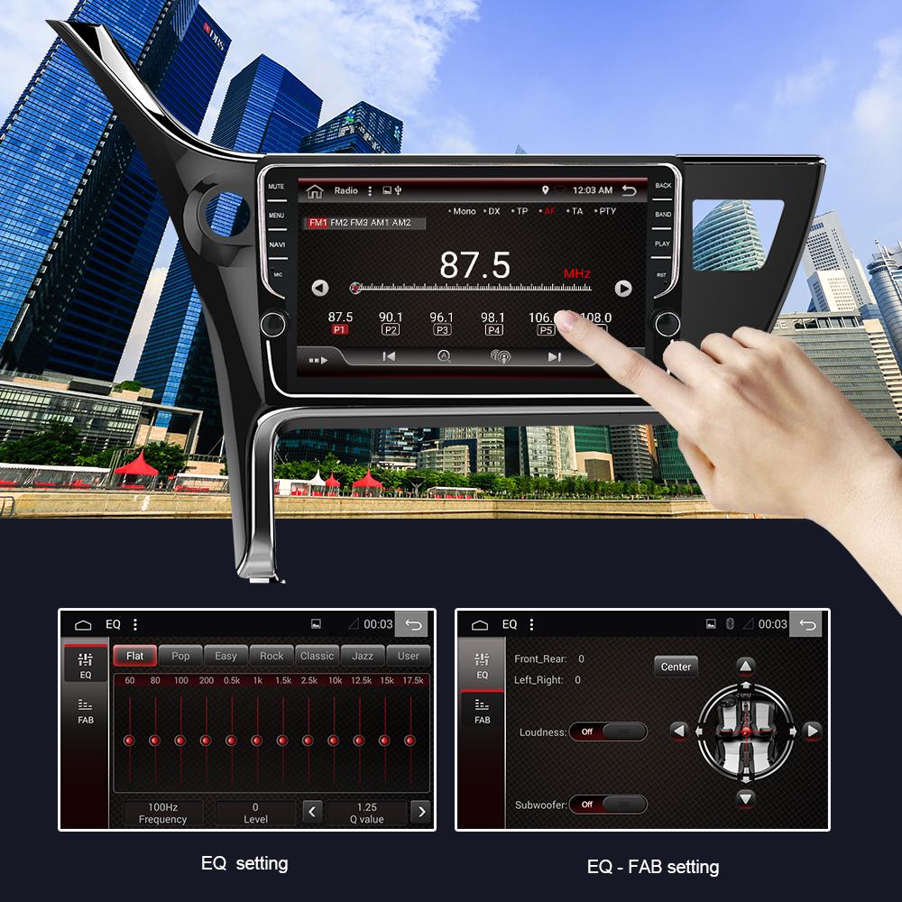 Eunavi car multimedia playe radio audio stereo gps Android 10 auto for Toyota Corolla 2017 2018 navigation touch screen wifi
