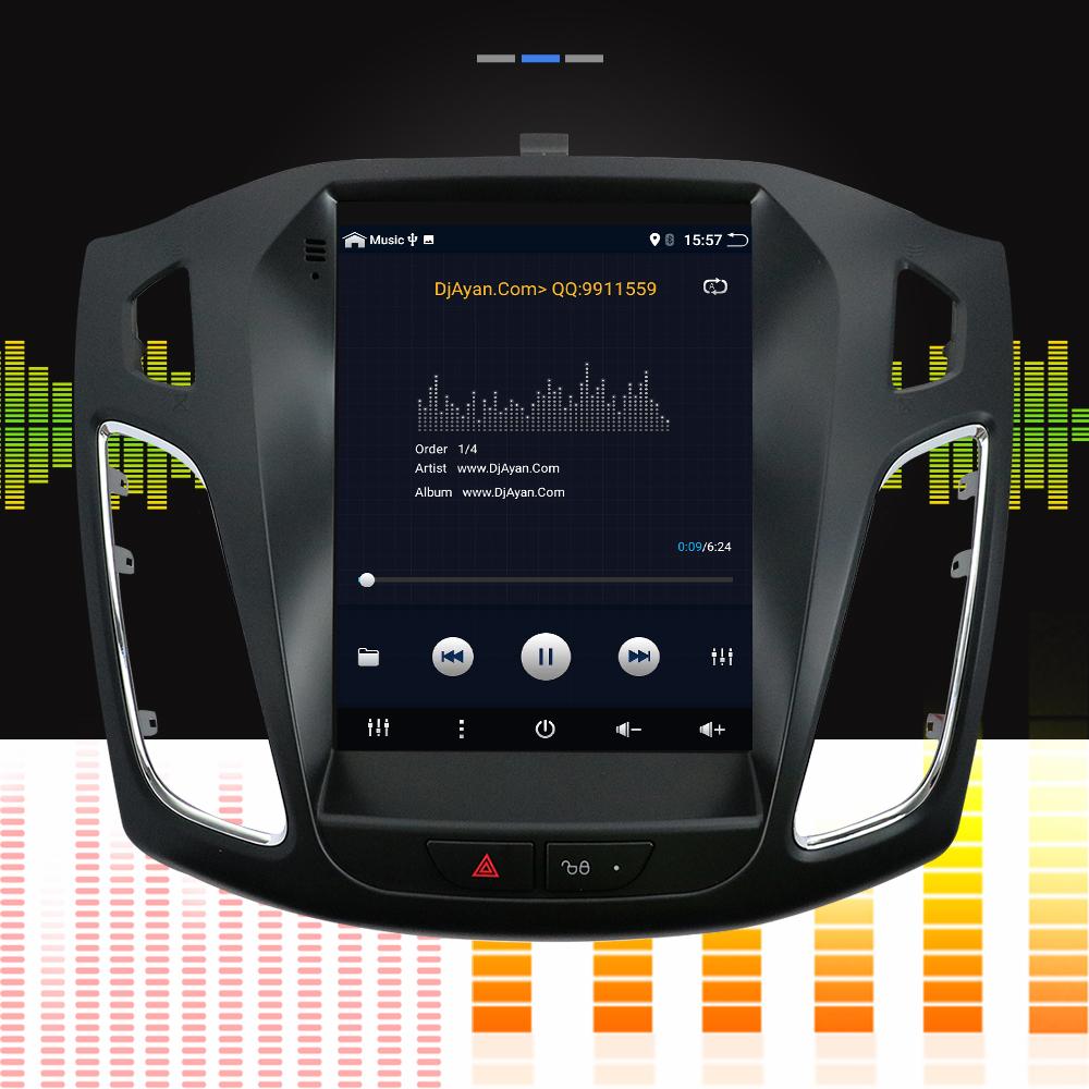 Eunavi 2Din Android Car Radio Multimedia Player For Ford focus 2012-2015 Audio stereo Vertical Tesla screen Navigator GPS RDS