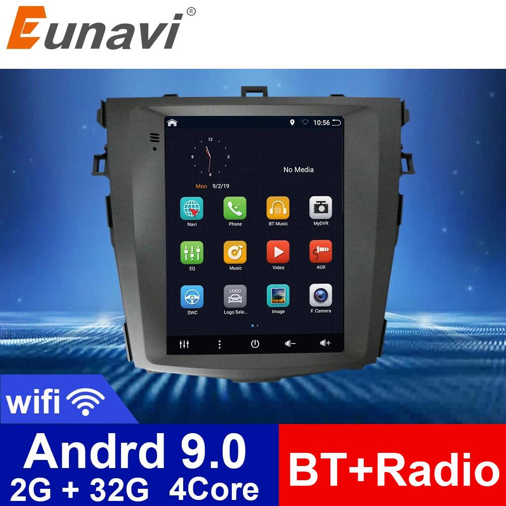 Eunavi 2Din Android Car Multimedia Player for Toyota Corolla 2007 2008 2009 2010 2011 Radio Vertical Tesla screen Navigation GPS