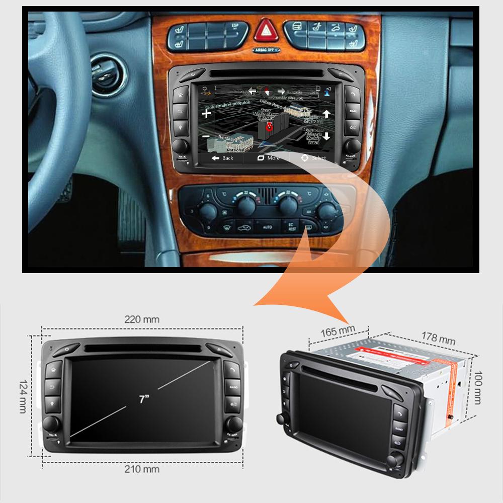 Eunavi 7" Android 9.0 Car DVD Player For Mercedes Benz W209 W203 W463 Viano W639 Vito Wifi 3G GPS Bluetooth Radio Stereo audio