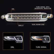 Cargar imagen en el visor de la galería, VLAND Headlamp Car Headlights Assembly for Toyota FJ Cruiser 2007-2014 Headlight LED DRL with moving turn signal Dual Beam Lens