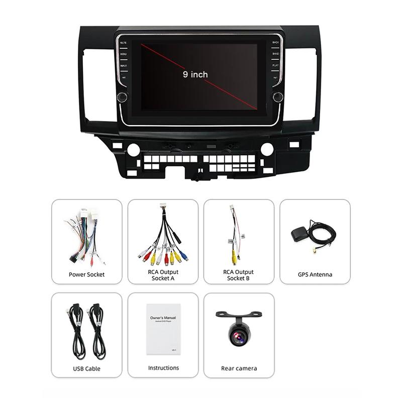 Eunavi 2 din car radio stereo multimedia Android 10 For Mitsubishi Lancer 2007-2012 Navigation GPS TDA7851 NO 2din dvd cd player