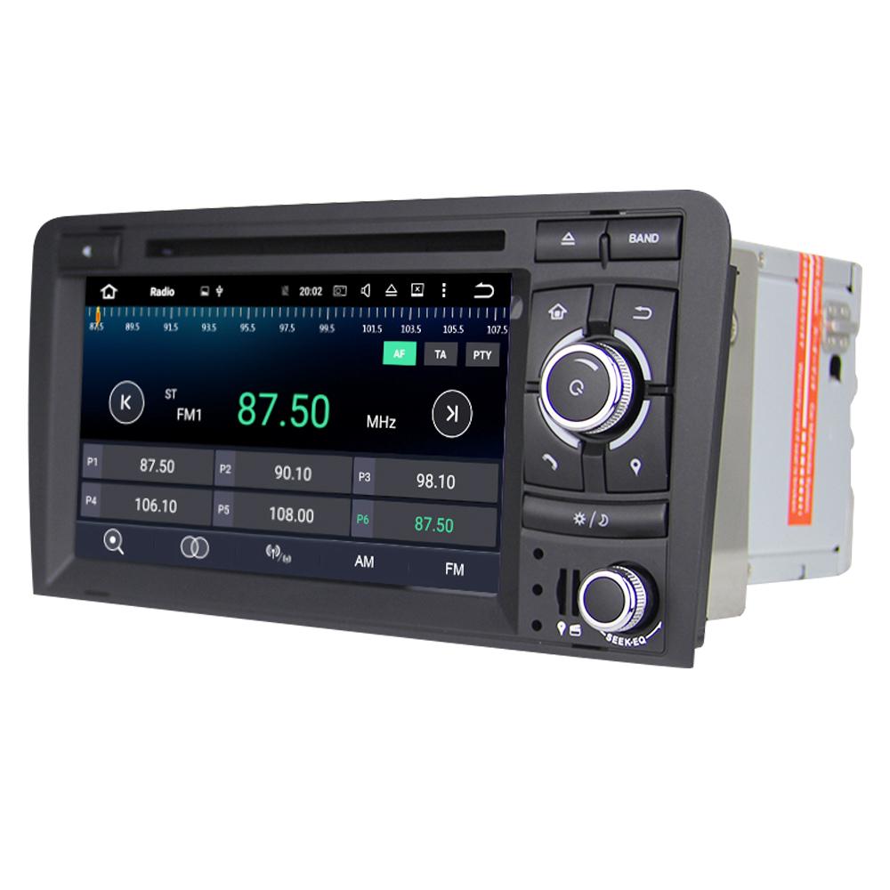 Eunavi 2 din Android 9 Car Multimedia dvd Player Autoradio Stereo For Audi A3 S3 Car Radio stereo 4G 64GB 1024*600 head unit DSP