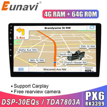 Load image into Gallery viewer, Eunavi 2 Din Android 9.0 universal Car Radio Stereo 8 CORES Multimedia Player GPS Navigation Audio tda7851 autoradio video