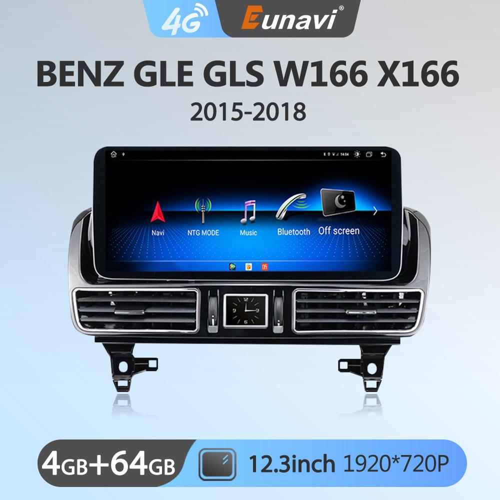 Eunavi 12.3'' Android 10 Car Radio GPS Stereo For Mercedes Benz GLE GLS W166 X166 2015 2016 2017 2018 Multimedia Player Carplay