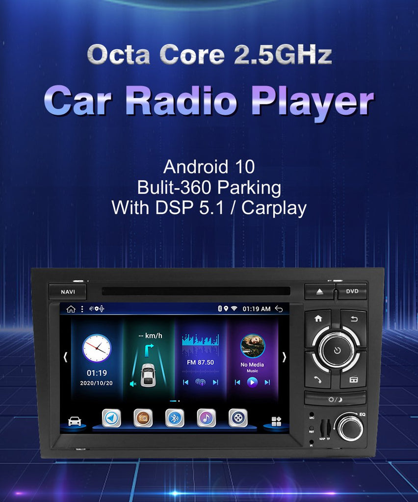Car Radio DVD 2 DIN Android 10 Autoradio For Audi A4 B6 B7 S4 B7 B6 RS4 B7 SEAT Exeo 2DIN car stereo Multimedia GPS Navigation