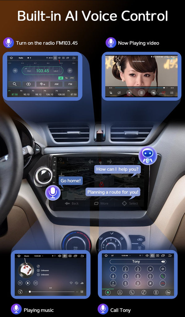 Eunavi 2Din Car Radio Multimedia Video Player Android 11 2 din dvd 9'' GPS Navigation For Kia RIO 3 4 tape recorder 2011 - 2019