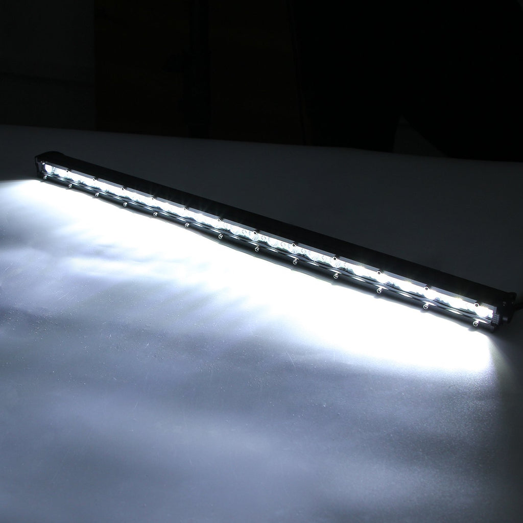 YSJ 20 Inch 54W Ultra-thin Spotlight Net Light Aluminum Alloy Housing Bar Single Row Driving Lamp (Spotlight + Floodlight)