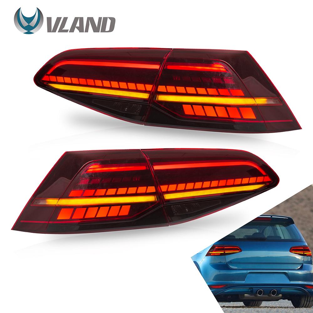 VLAND Tail Lights Assembly For Volkswagen Golf 7 2013-2019 Taillight Tail Lamp With Turn Signal Reverse Lights LED DRL Light