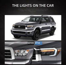 Cargar imagen en el visor de la galería, VLAND Car Lamp Assembly For Toyota Tundra 2007-2013/ For Toyota Sequoia 2008-2018 Full LED Headlight With Start-up Animation DRL