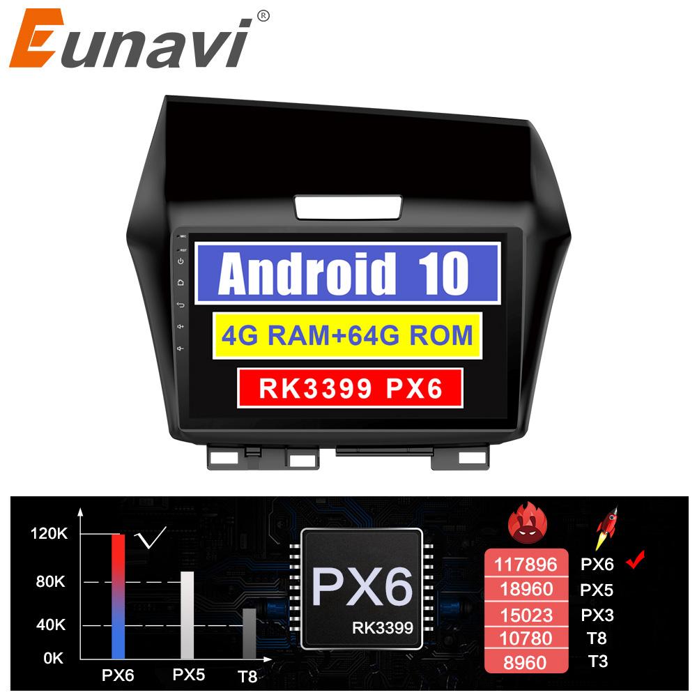 Eunavi 2 din car radio stereo multimedia GPS for Honda Jeda Stream 2013-2017 2din headunit TDA7851 Subwoofer USB Android 10