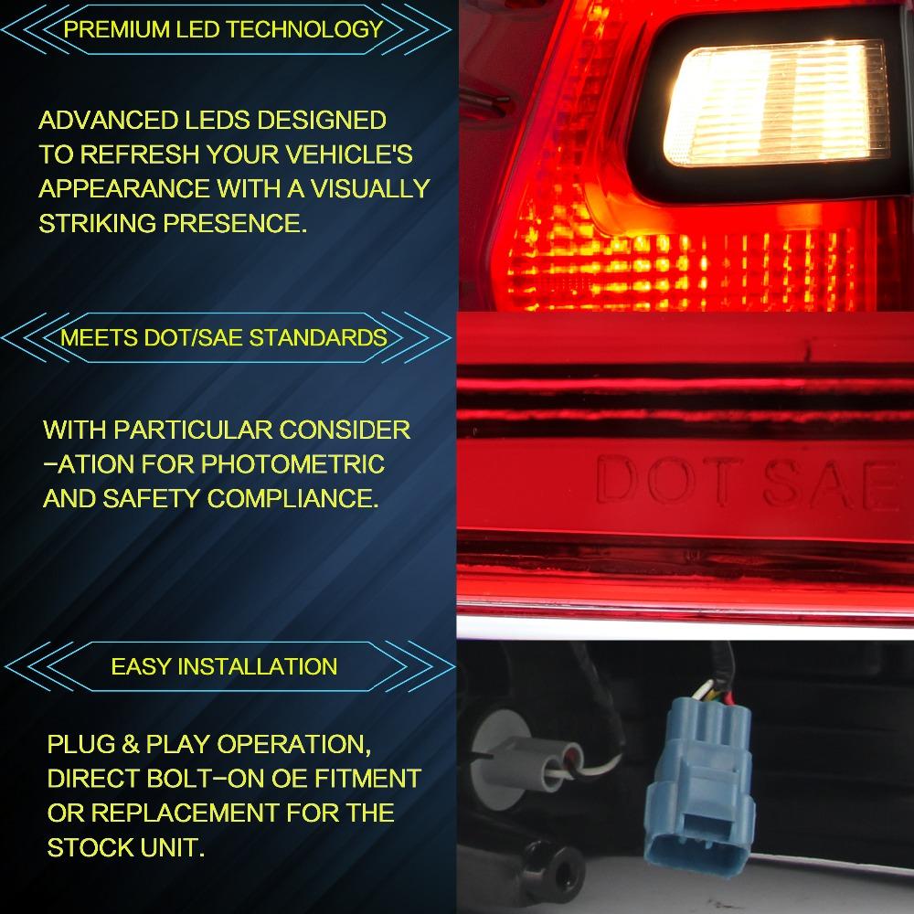 VLAND Tail Lights Assembly For Toyota Land Cruiser Prado 2010-2016 Taillight Tail Lamp Turn Signal Reverse Lights LED DRL Light