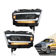 Load image into Gallery viewer, Vland Car Lamp Assembly For Dodge RAM 1500 2019-UP Hedalamp Full LED DRL Front Headlights With Sequential Yellow Turn Signal